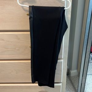 Dress pants with garter and leather trim